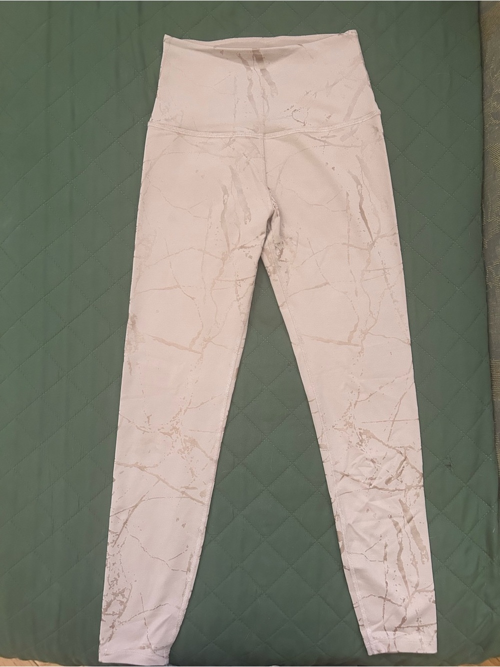 Beyond Yoga Soft Beige Logo High-Rise Leggings